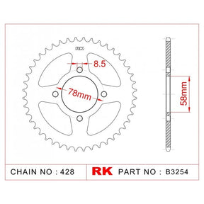 RK Standard Kit Suzuki GN125 E-M/N/P/R/S/T/V 91-00