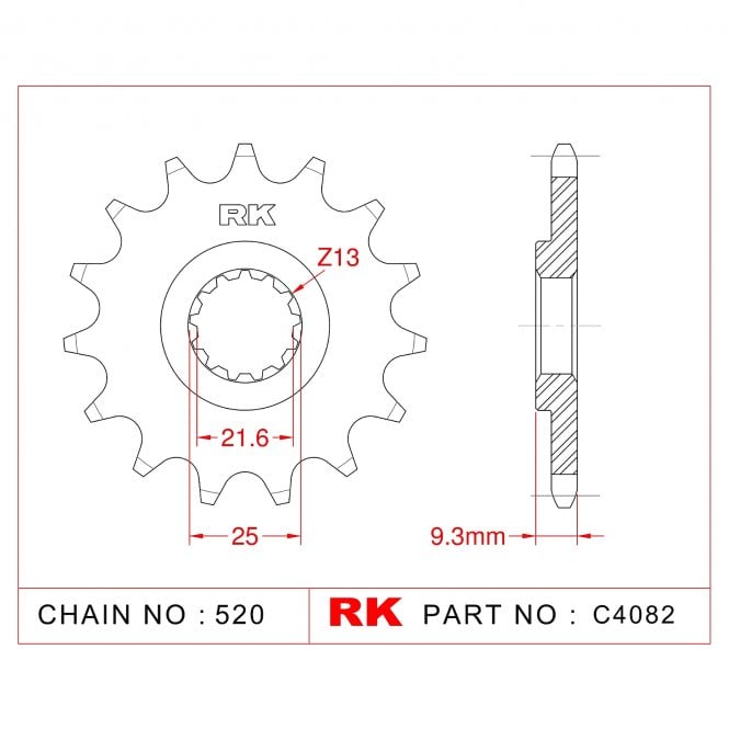 RK Standard Kit Kawasaki Z250 SL (BX250 AFF) Ninja KRT 15-17