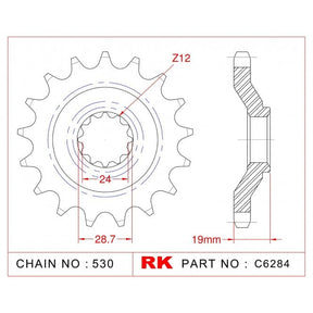 RK Standard Kit ZX10 (ZX1000 B1-B3) Tomcat 530 Chain Conversion 88-90
