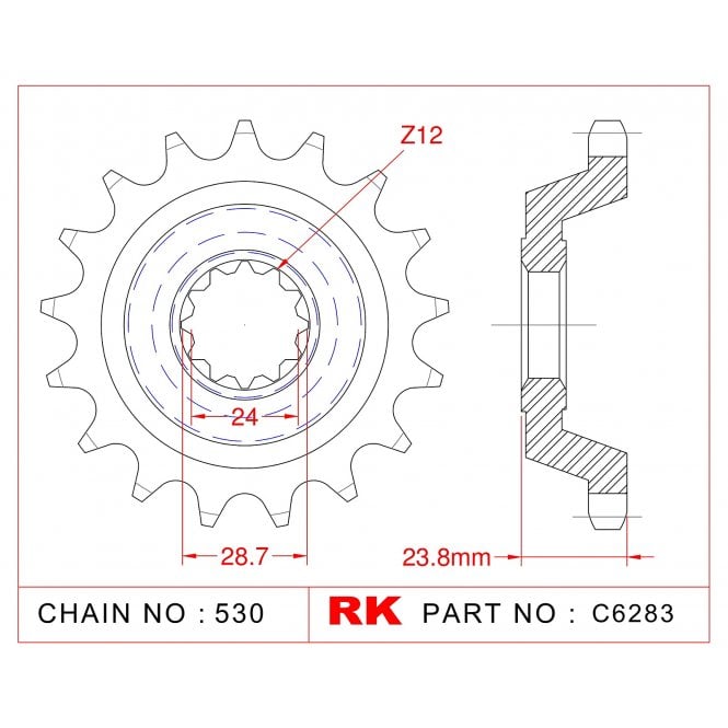 RK Standard Kit Kawasaki ZZR1100 C (ZX1100 C1-C3) 90-92