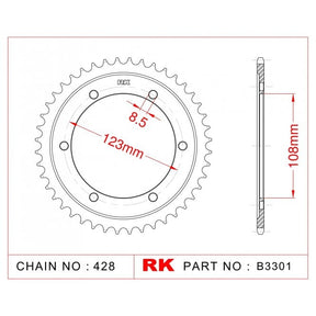 RK Standard Kit Aprilia RS4 125 & Replica 11-17 (new shaft 5mm hole)