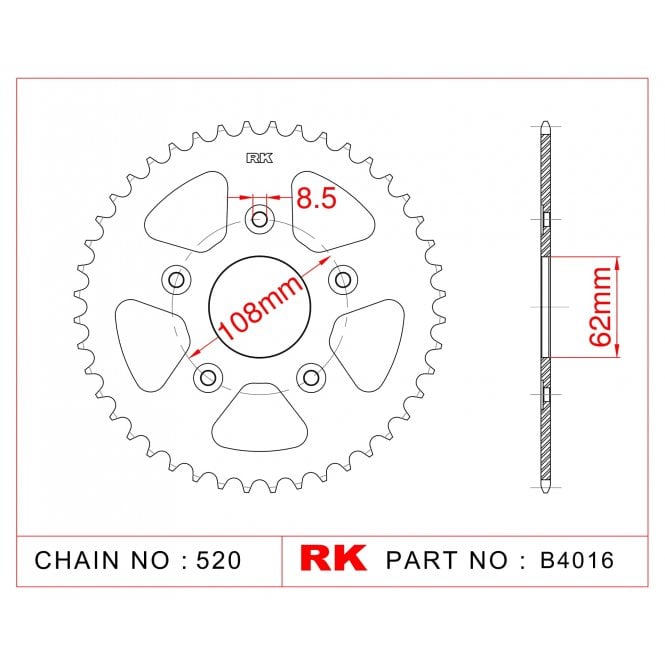 RK Standard Kit Aprilia RS125 Tuono 04-06