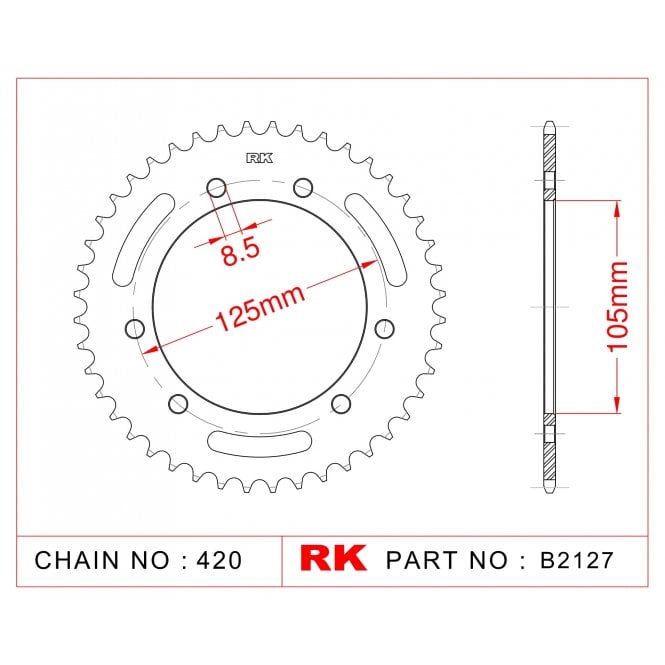 RK Standard Kit Derbi SENDA 50 R DRD / X 04 - 09