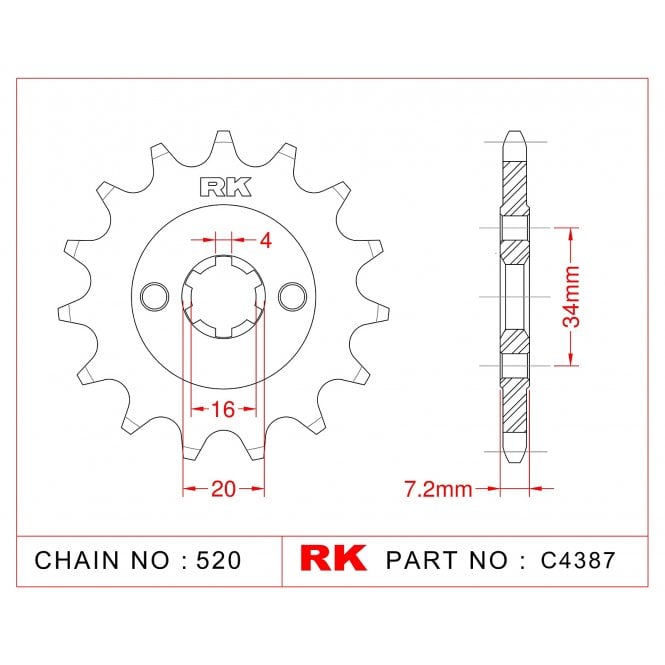 RK Standard Kit KTM RC125 / 125 DUKE 14 - 18