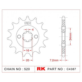 RK Standard Kit KTM 125 DUKE 11-13