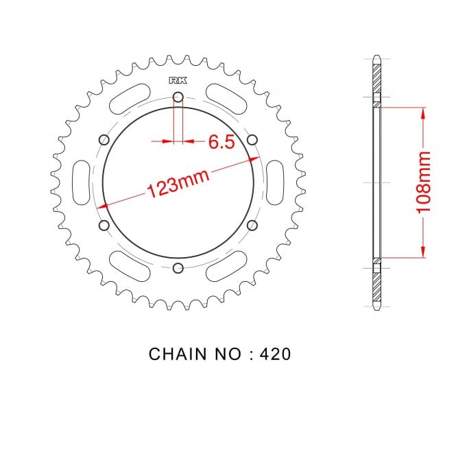 RK Standard Kit Derbi 50 SM Senda X-Treme 11-17
