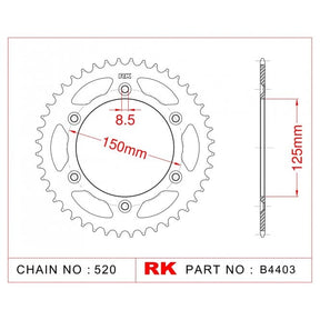 RK Standard Kit KTM 640 GS DUKE 04-06