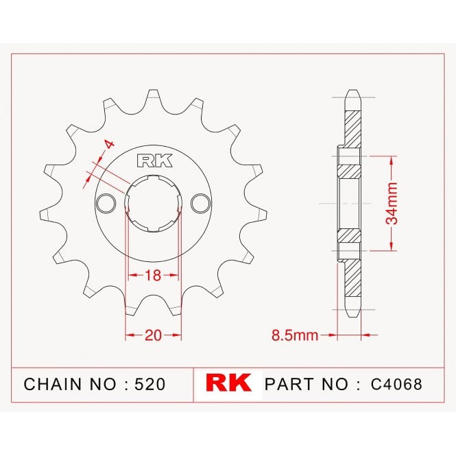 RK Standard Kit Honda CA250TF - L REBEL 85-90