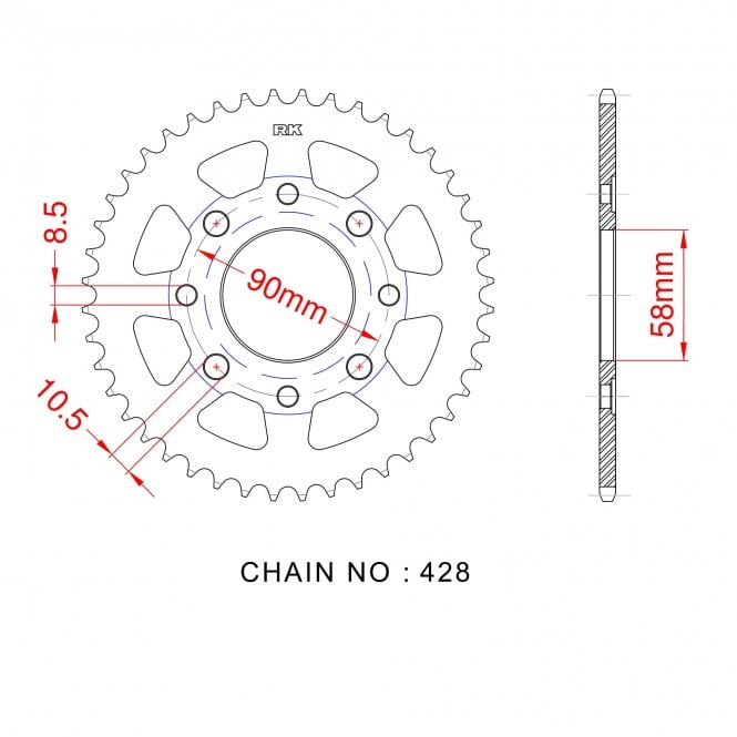 RK Standard Kit Daelim VS125 97-03
