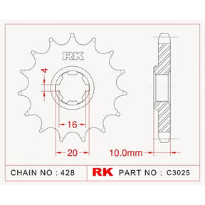 RK Standard Kit Hyosung GF125 98-03