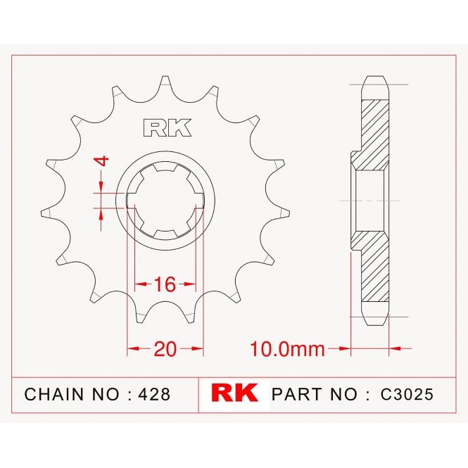 RK Standard Kit Hyosung GF125 98-03