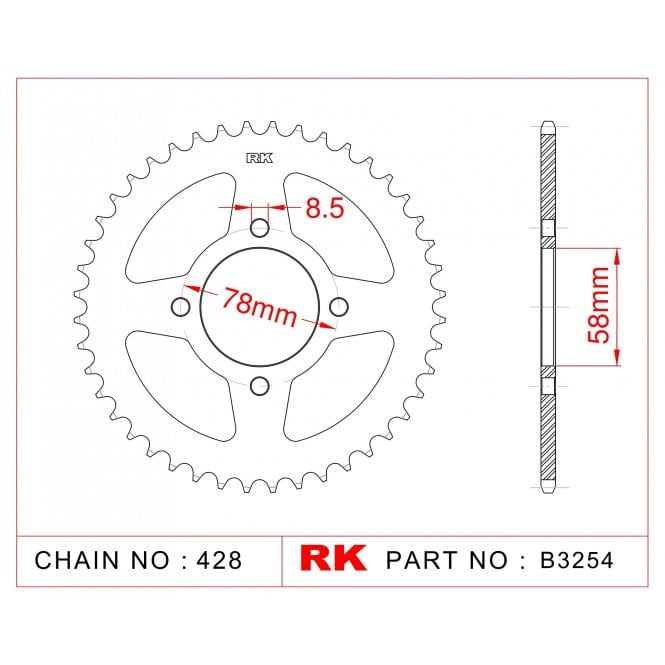 RK Standard Kit Hyosung GF125 98-03