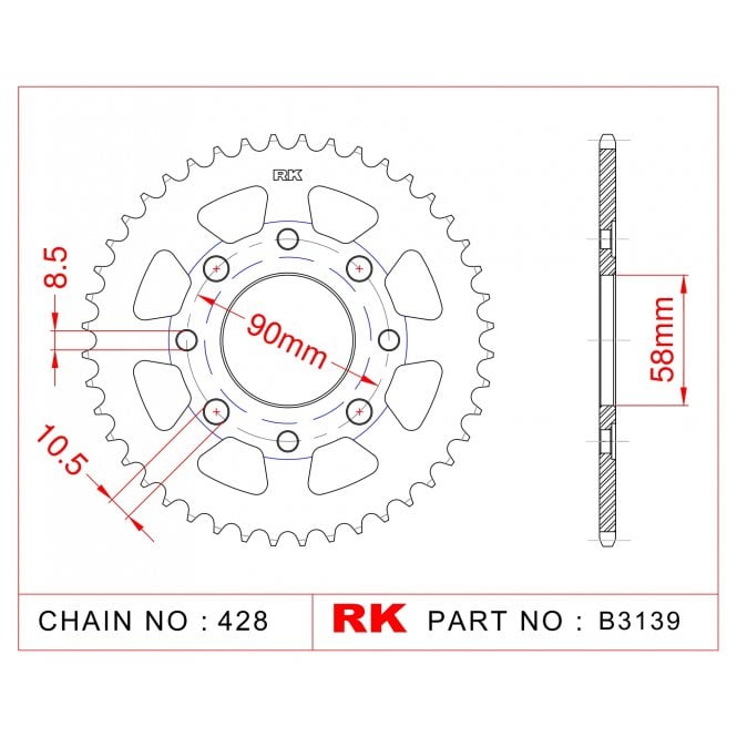 RK Standard Kit Kymco 125 PULSAR 97-05
