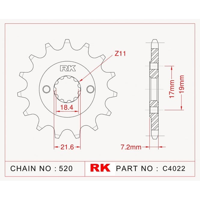 RK Upgrade Kit Honda CBF250 05-09