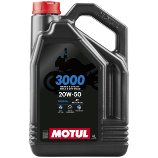 Motul 3000 4T 20W-50 Mineral 4 Stroke Motorcycle Engine Oil 4L