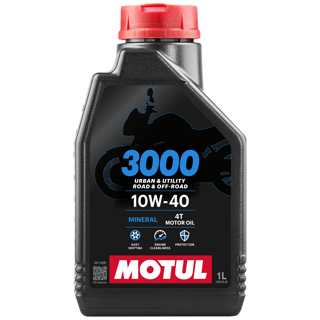 Motul 3000 4T 10W-40 Mineral 4 Stroke Motorcycle Engine Oil 1L