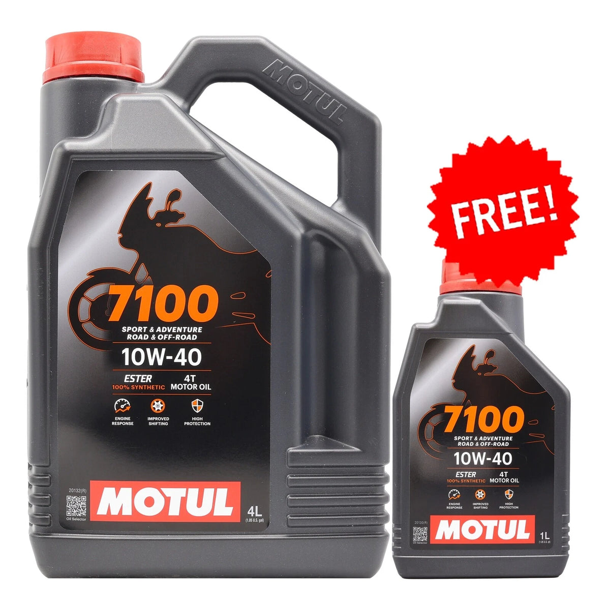 Motul 7100 10W-40 4T Motorcycle Engine Oil 4L + 1L FREE - Beedspeed