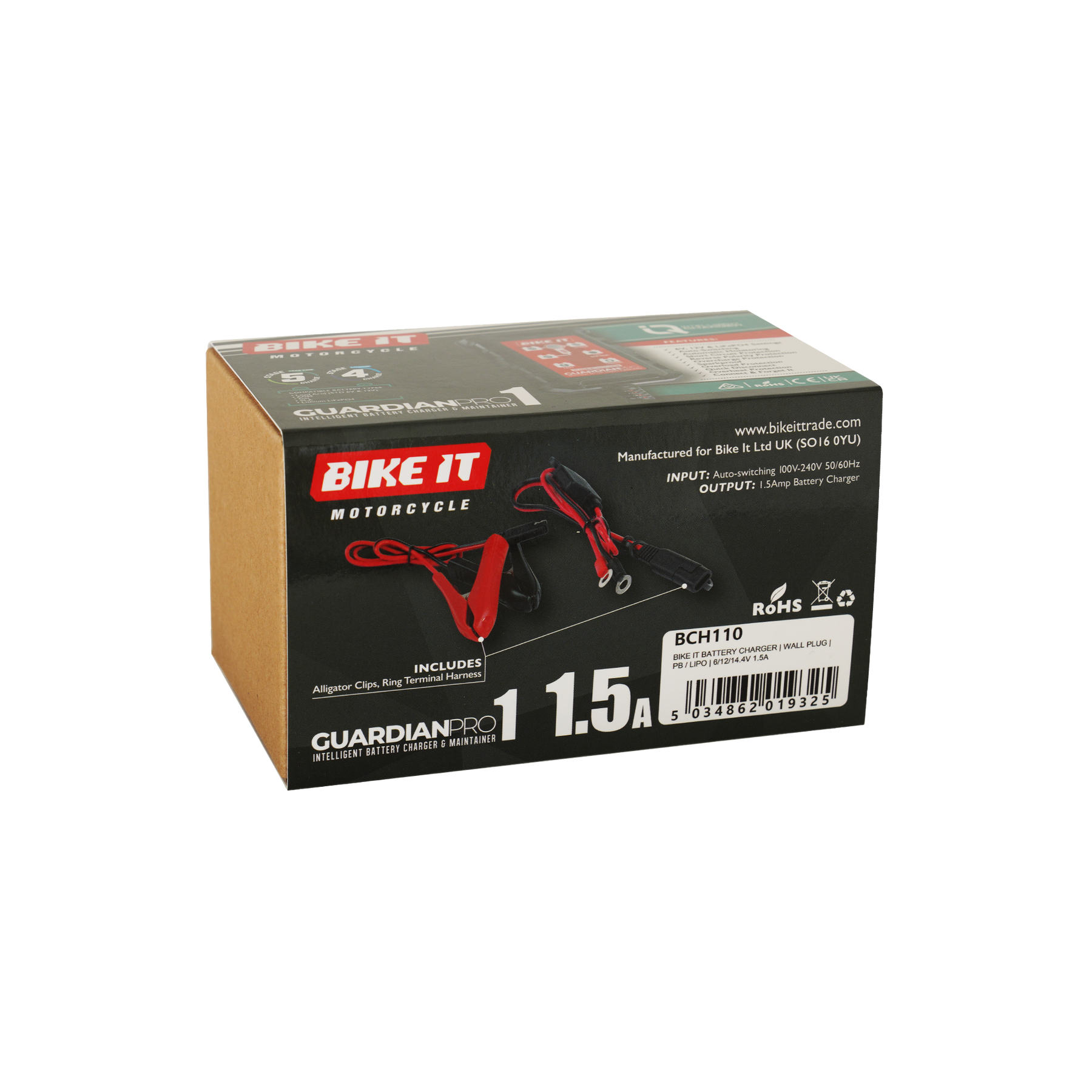 Bike It Guardian Pro 1 Intelligent Lithium Battery Charger and Maintainer 6/12v 1.5A