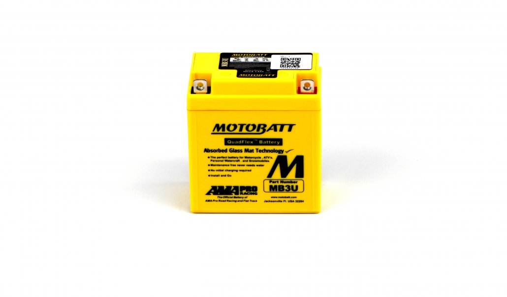 Motobatt AGM 12V 4AH Battery MB3U Replaces YB3L-A, YB3L-B