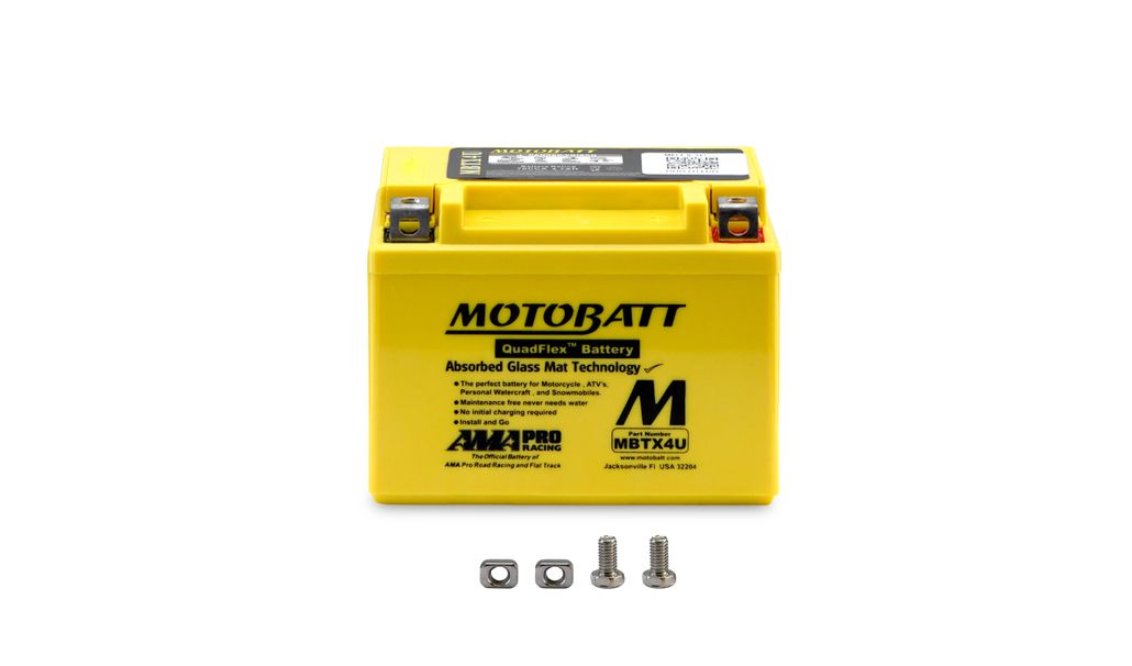 Motobatt AGM 6V 4AH Battery MBTX4U Replaces YTX4LBS, YTZ5S, YT4LBS