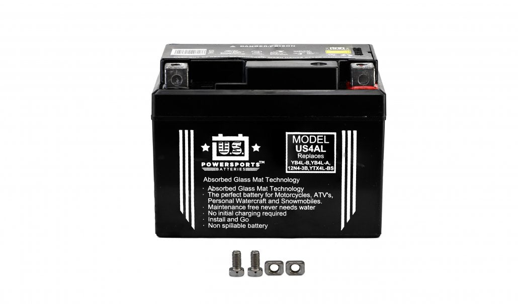 US Powersports AGM 12v 3.5AH Sealed Battery US4AL Replaces YB4L-B, YB4L-A, 12N4-3B