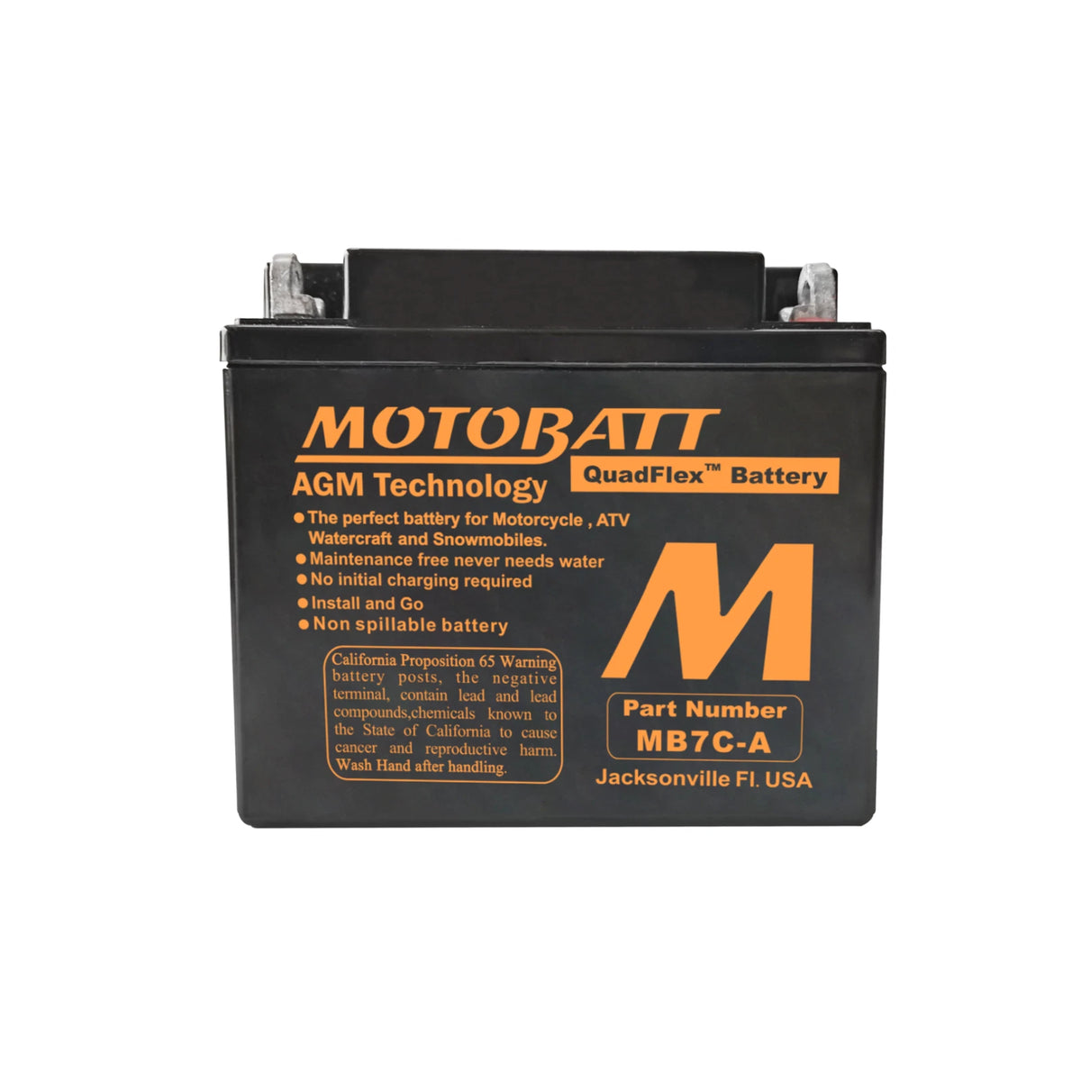 Motobatt AGM 12v 9.5Ah Battery MB7C-A Replaces 135A YB7C-A, YB7CZ-3D