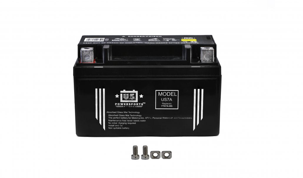 US Powersports AGM 12v 7AH Sealed Battery US7A Replaces YTX7A-BS