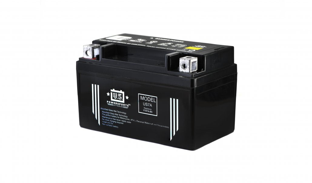 US Powersports AGM 12v 7AH Sealed Battery US7A Replaces YTX7A-BS