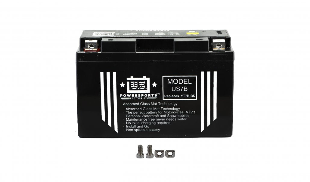 US Powersports AGM 12v 7AH Sealed Battery US7B Replaces YT7B-BS
