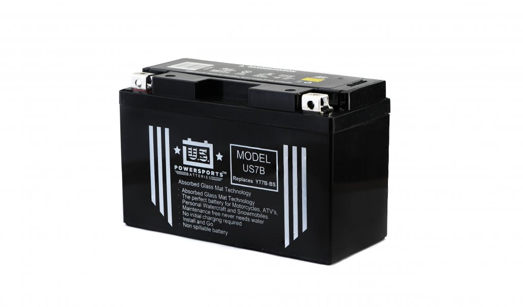 US Powersports AGM 12v 7AH Sealed Battery US7B Replaces YT7B-BS