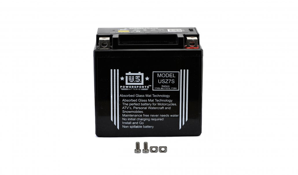 US Powersports AGM 12v 6.5AH Sealed Battery USZ7S Replaces YTX5L-BS, YTZ7S, YTZ6V