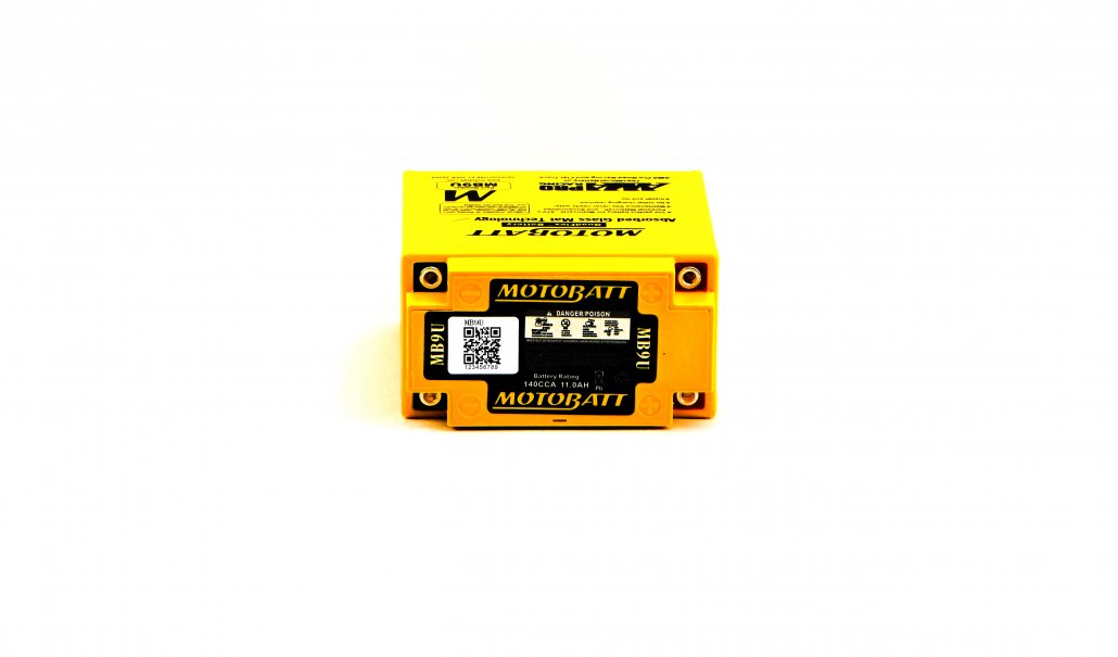 Motobatt AGM 12V 11AH Battery MB9U Replaces 12N73A, 12N73B, 12N7D3B