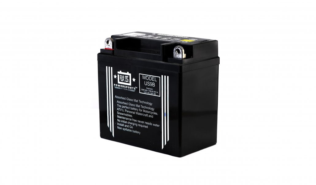 US Powersports AGM 12v 9AH Sealed Battery US9B Replaces 12N9-4B, YB9-B, YB7-A