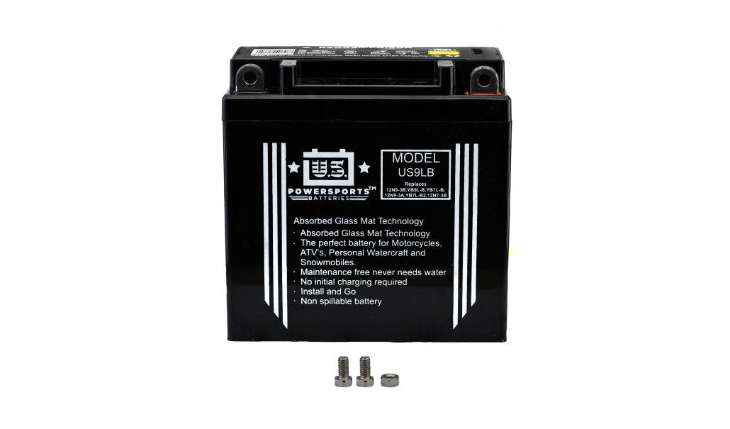 US Powersports AGM 12v 9AH Sealed Battery US9LB Replaces 12N9-3B, YB9L-B, YB7L-B