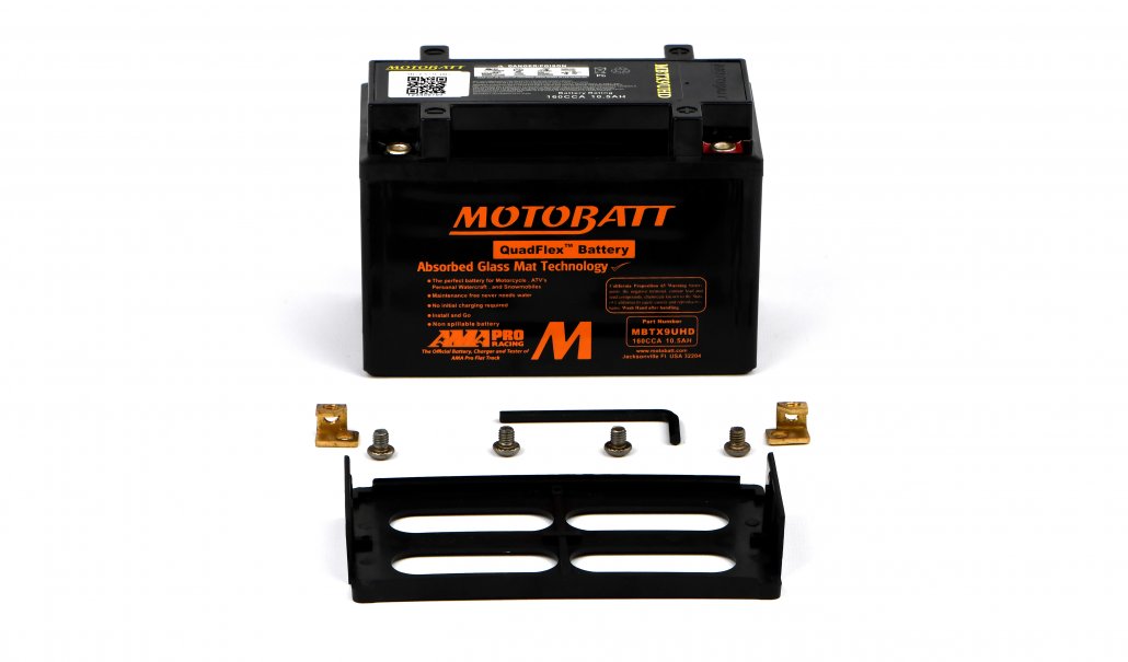 Motobatt AGM 12V 10AH Battery MBTX9UHD Replaces YTX9BS, YT12ABS, YTZ12S