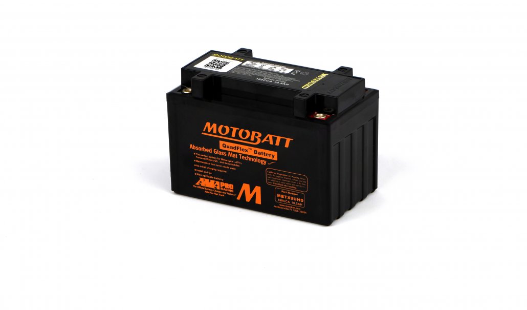 Motobatt AGM 12V 10AH Battery MBTX9UHD Replaces YTX9BS, YT12ABS, YTZ12S