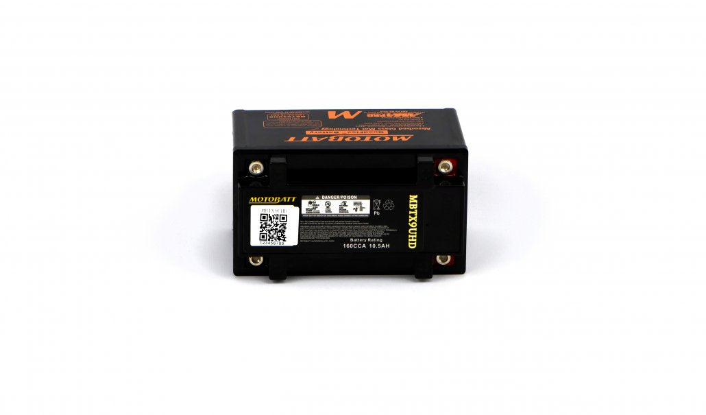 Motobatt AGM 12V 10AH Battery MBTX9UHD Replaces YTX9BS, YT12ABS, YTZ12S