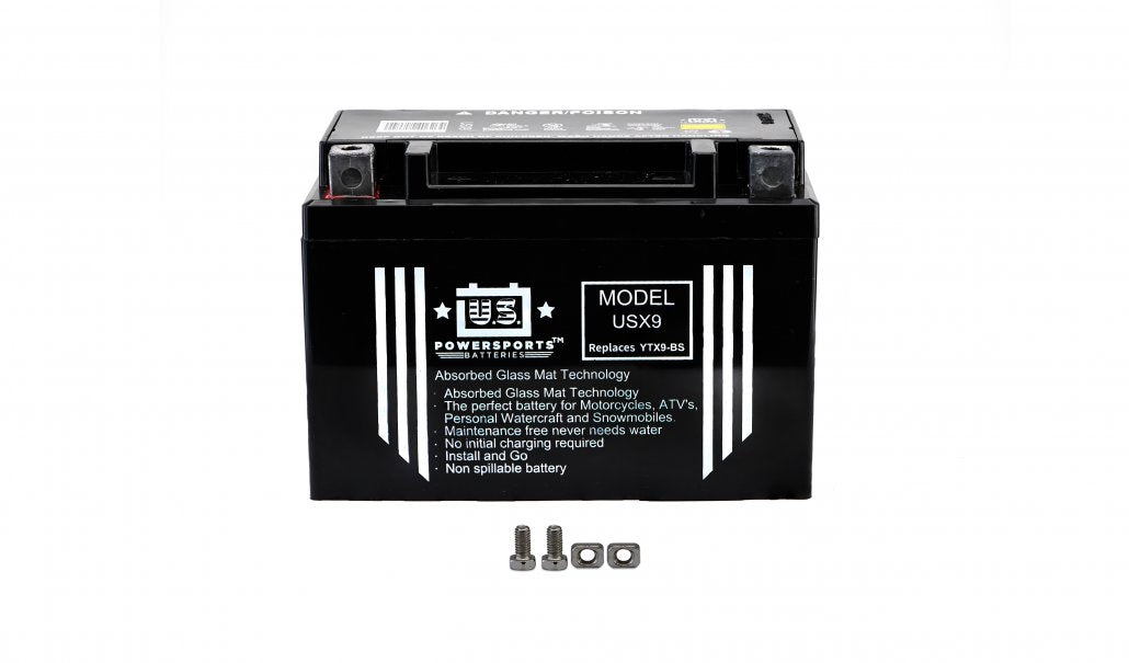 US Powersports AGM 12v 8AH Sealed Battery USX9 Replaces YTX9-BS