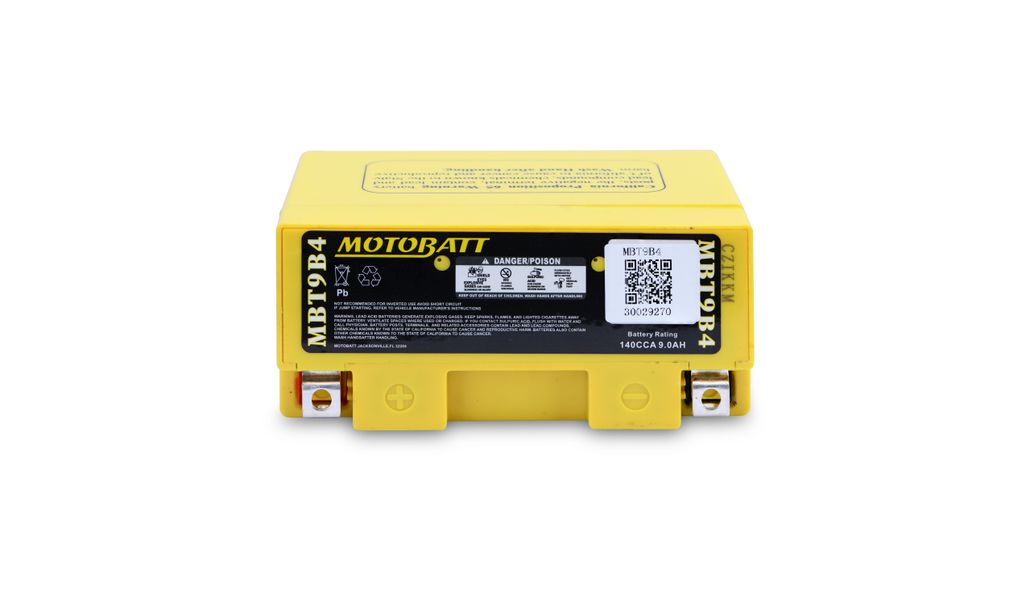 Motobatt AGM 12v 9.5Ah Battery MBT9B4 Replaces YT9BBS, YT9B4