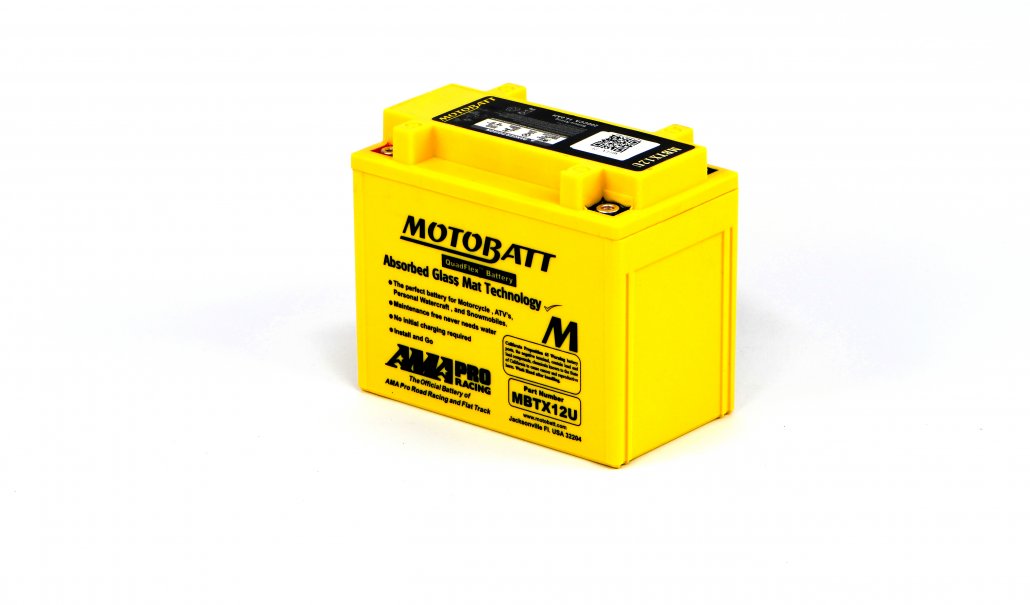 Motobatt AGM 12V 14AH Battery MBTX12U Replaces YB12BB2, YTX12BS, YTX14BS