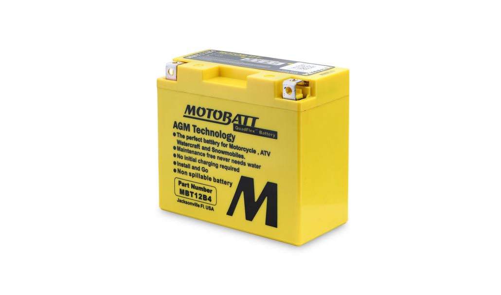 Motobatt AGM 12V 11AH Battery MBT12B4 Replaces YT12BBS, YT12B4