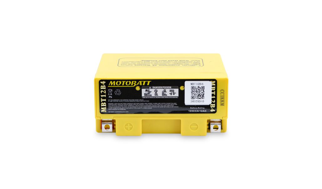 Motobatt AGM 12V 11AH Battery MBT12B4 Replaces YT12BBS, YT12B4