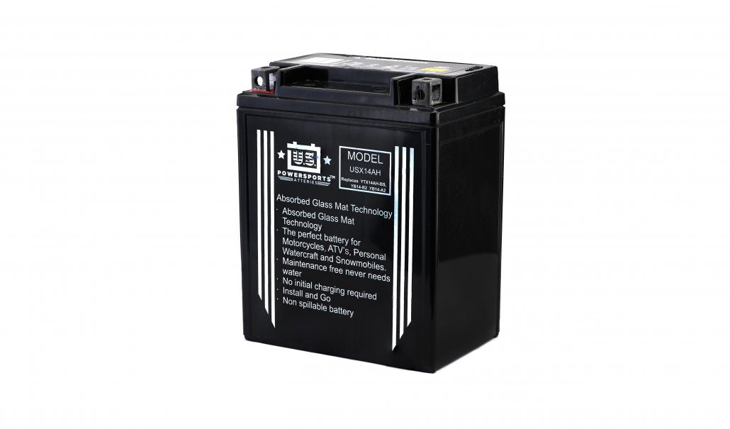 US Powersports AGM 12v 14AH Sealed Battery USX14AH Replaces YTX14AH-BS, YB14-B2, YB14-A2