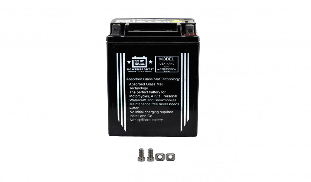 US Powersports AGM 12v 14AH Sealed Battery USX14AHL Replaces YTX14AHL-BS, YB14L-A1, YB14L-A