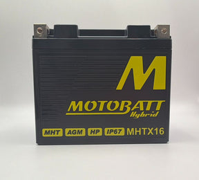 Motobatt Hybrid 12v 12AH Battery MHTX16 Replaces YTX12BS, YTX12, YTX14BS
