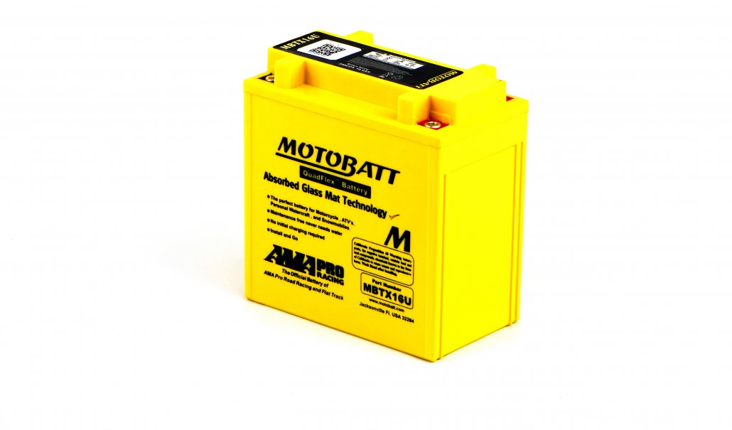 Motobatt AGM 12V 19AH Battery MBTX16U Replaces YTX16BS, YTX16BS1, YTX20A-BS