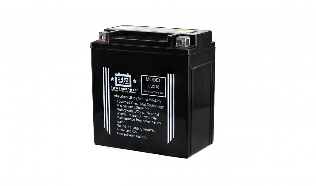 US Powersports AGM 12v 16AH Sealed Battery USX16 Replaces YTX16-BS