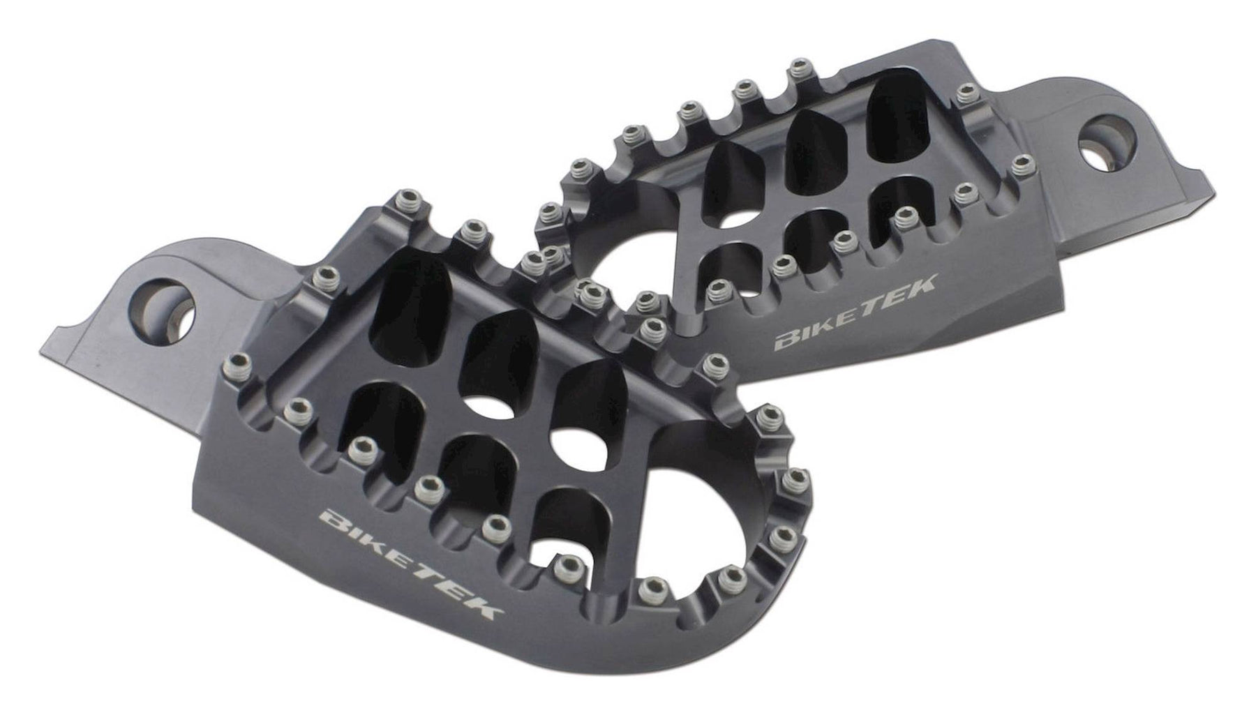 BikeTek MX Forged Wide Platform Footpegs Suzuki Gunmetal #33GM