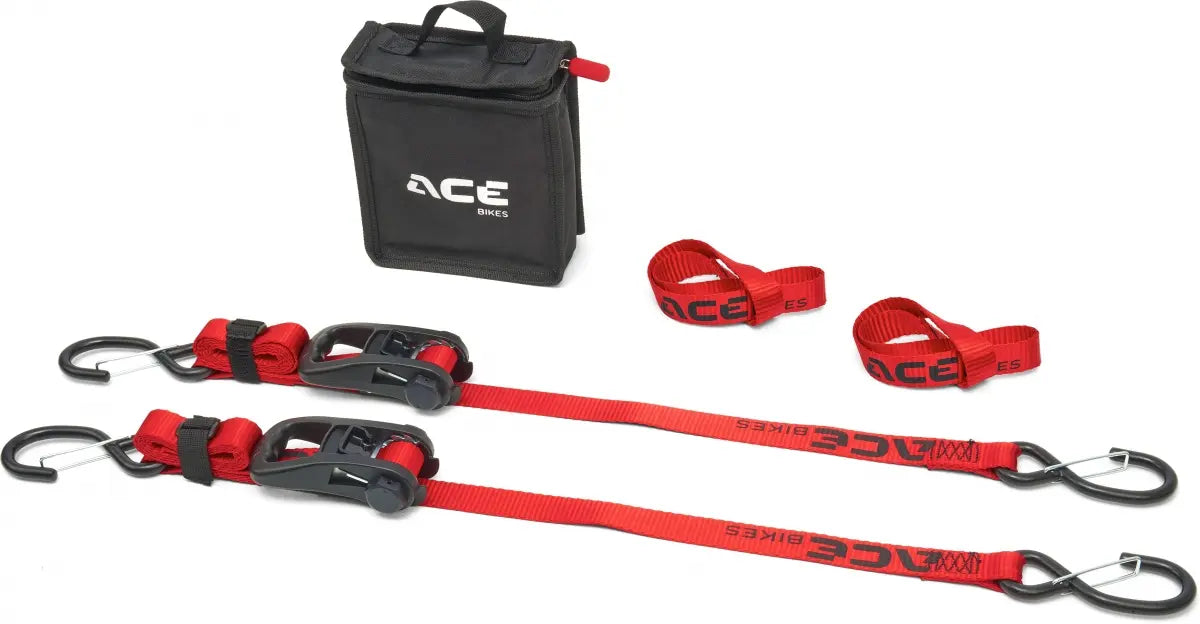 AceBikes Motorcycle Tie Down Straps Heavy Duty Ratchet Transport - Beedspeed