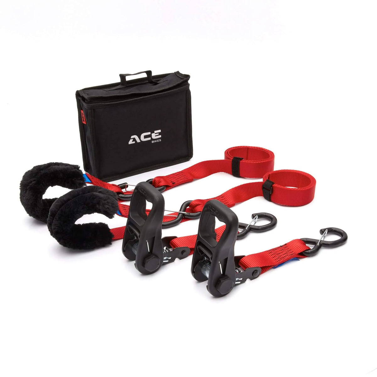 AceBikes Ratchet Deluxe 2-Pack Motorcycle Tie Down Straps Heavy Duty - Beedspeed